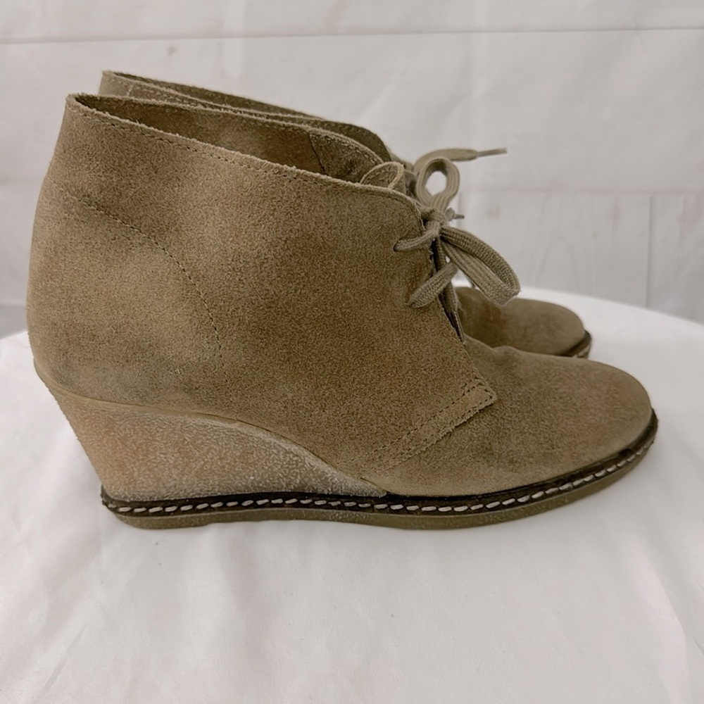 J.Crew Size 6 MacAlister Tan Wedge Bootie Rubber Sole